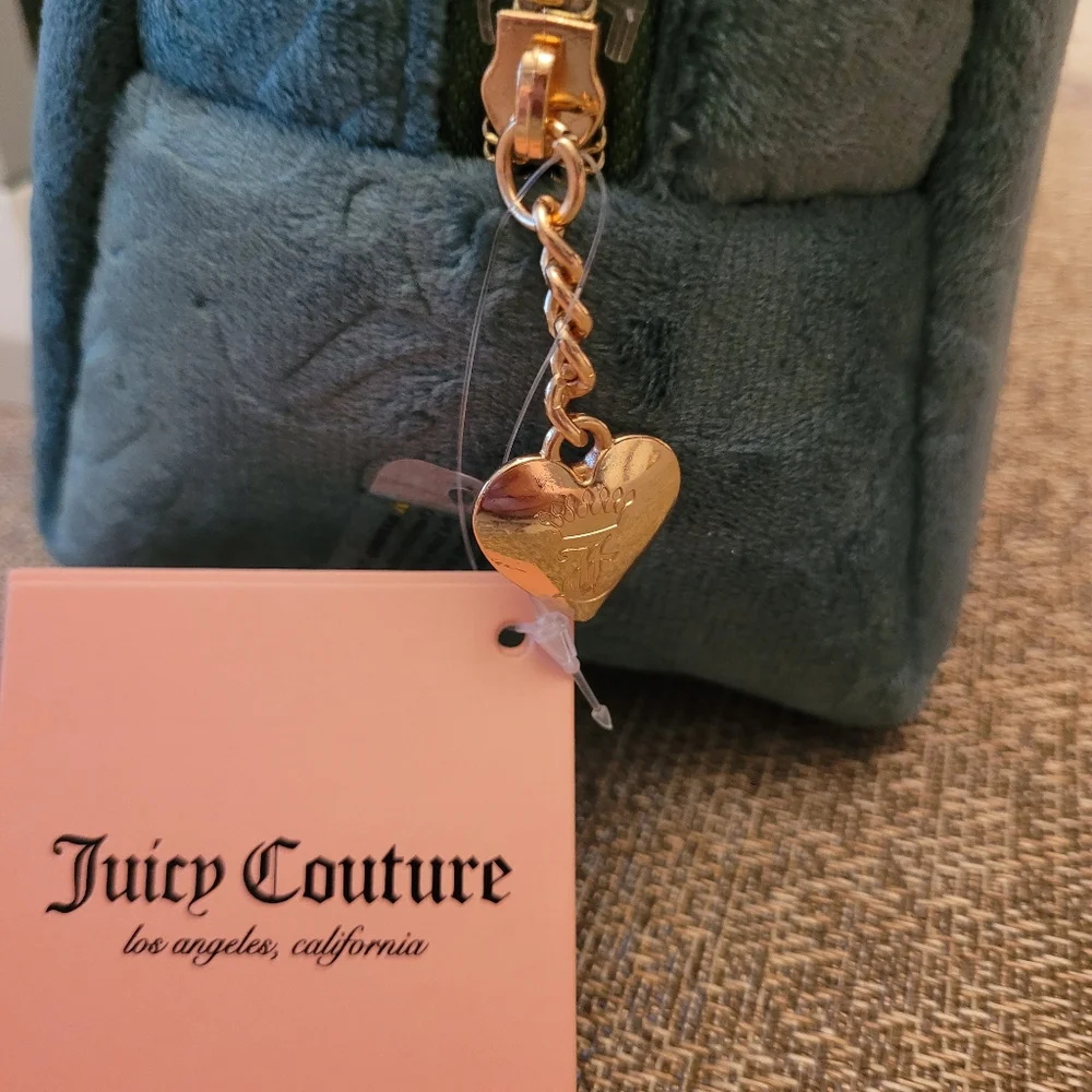 Juicy Couture Terry travel cosmetic bag with bottle